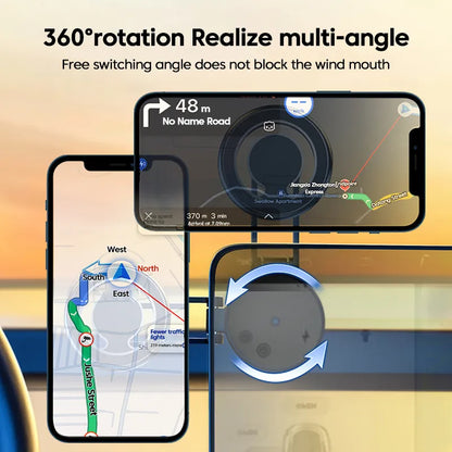 FoldFlat™ Floating Dashboard Phone Mount – Magnetic Foldable Car Holder