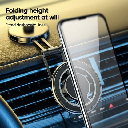 FoldFlat™ Floating Dashboard Phone Mount – Magnetic Foldable Car Holder