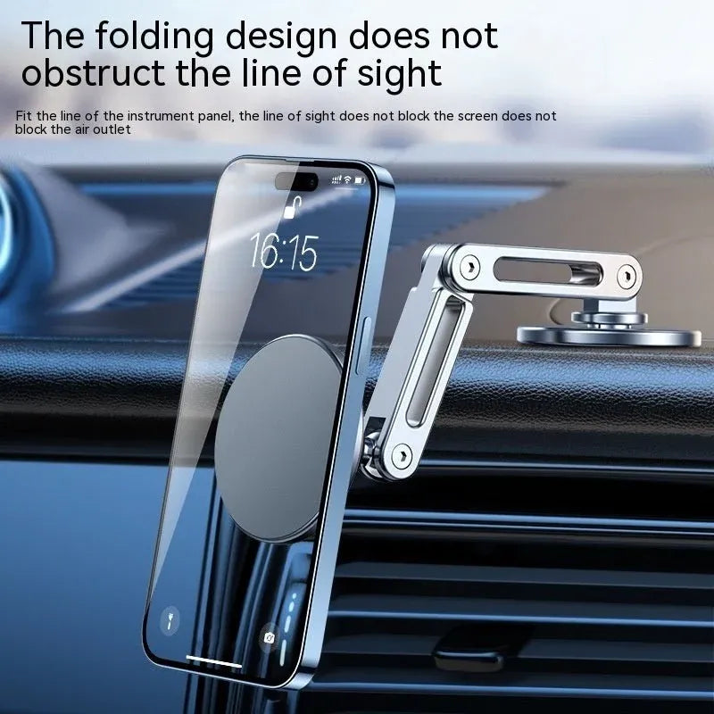 FoldFlat™ Floating Dashboard Phone Mount – Magnetic Foldable Car Holder