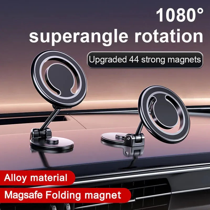 FoldFlat™ Floating Dashboard Phone Mount – Magnetic Foldable Car Holder
